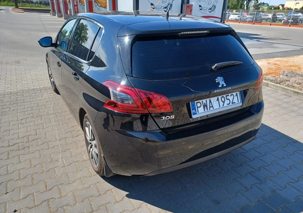 Peugeot 308 cena 49900 przebieg: 87490, rok produkcji 2019 z Wągrowiec małe 191